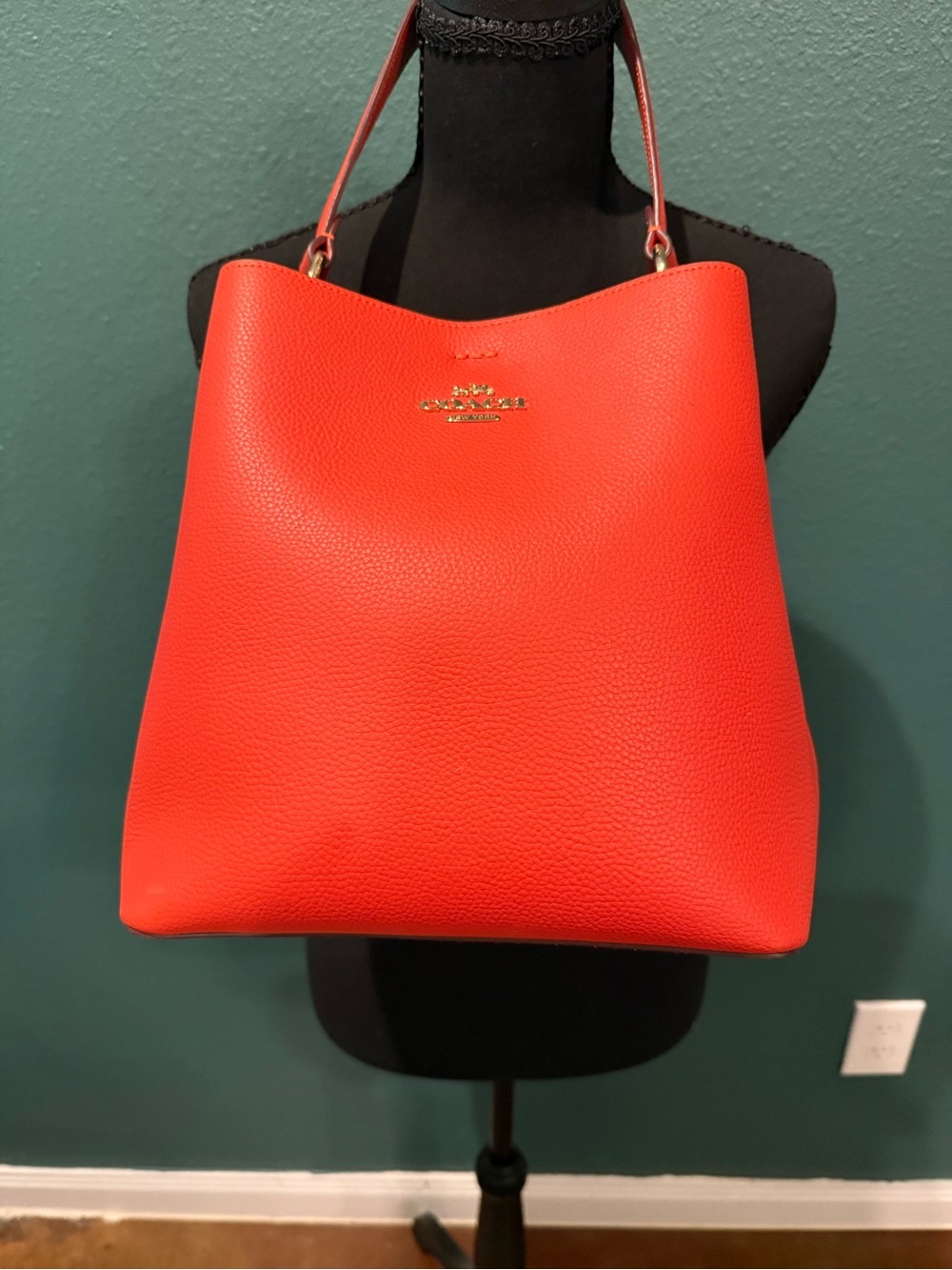 Coach Orange  Pebble Leather Tote